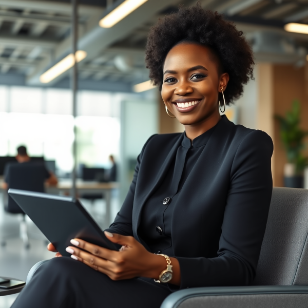 A young Africa Lady with tablet